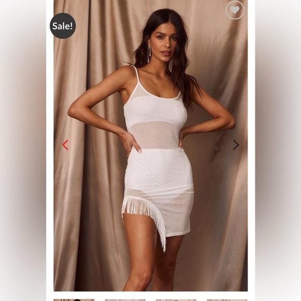 SOLD NWT 12th Tribe Naomi White Fringe Mini Dress White fringe mini dress XS